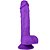 Pênis ejaculador 16cm com escroto e ventosa - cor lilás - Imagem 1