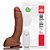 Bengala - Pênis de borracha silicone com escroto, ventosa e vibro - 21 x 5,5cm - Cor marrom realísta - Imagem 1