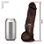 Realistic big dildo KING KONG GROSSO - Pênis com escroto, ventosa e vibrador - 22x5,5 cm - cor marrom - Imagem 3