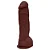 HUMILDE PÊNIS DE BORRACHA SILICONE COM VENTOSA 23,3 X 5,6CM - COR CHOCOLATE - Imagem 2