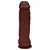 HUMILDE PÊNIS DE BORRACHA SILICONE COM VENTOSA 23,3 X 5,6CM - COR CHOCOLATE - Imagem 4