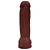 HUMILDE PÊNIS DE BORRACHA SILICONE COM VENTOSA 23,3 X 5,6CM - COR CHOCOLATE - Imagem 3