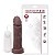 PÊNIS REALÍSTICO VERTEBRADO VIBRADOR CYBER SKIN 17 x 4 CM - COR CHOCOLATE - Imagem 1