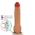 Realistic big dildo Bitelo - Pinto de borracha realístico flexível com escroto e ventosa - 29x6cm - cor bege - Imagem 5