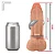 Realistic big strapon Large - Cinta peniana ajustável realístico flexível com escroto - 21x6cm - cor bege - Imagem 4