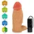 Realistic big dildo Peroba - Pinto de borracha realístico flexível com escroto, vibrador e ventosa - 19x6,8cm - cor bege - Imagem 5