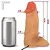Realistic big dildo Peroba - Pinto de borracha realístico flexível com escroto, vibrador e ventosa - 19x6,8cm - cor bege - Imagem 3