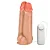 Realistic big dildo Duplo Amigos- Pinto de borracha realístico para dupla penetração vaginal e anal flexível com escroto, vibrador e ventosa - 18,9x6,9cm - cor bege - Imagem 6