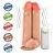Realistic big dildo Duplo Amigos- Pinto de borracha realístico para dupla penetração vaginal e anal flexível com escroto, vibrador e ventosa - 18,9x6,9cm - cor bege - Imagem 3