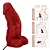 Realistic big dildo Gator - Pinto de borracha realístico flexível com escroto, vibrador e ventosa - 20,5x7,5cm - cor vermelho - Imagem 4