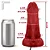 Realistic big dildo Gator - Pinto de borracha realístico flexível com escroto, vibrador e ventosa - 20,5x7,5cm - cor vermelho - Imagem 7