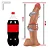 Realistic big dildo Minotauro - Pinto de borracha realístico flexível com escroto e ventosa - 41,5x8,5cm - cor bege - Imagem 2