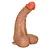 Realistic big dildo Profundo - Pinto de borracha realístico flexível com escroto e ventosa - 36x10cm - cor bege - Imagem 3