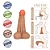 Realistic big dildo Profundo - Pinto de borracha realístico flexível com escroto e ventosa - 36x10cm - cor bege - Imagem 7