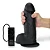Realistic big dildo Bonitão - Pinto de borracha realístico flexível com escroto, vibrador e ventosa - 21x6,5cm - cor preto - Imagem 1