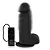 Realistic big dildo Bonitão - Pinto de borracha realístico flexível com escroto, vibrador e ventosa - 21x6,5cm - cor preto - Imagem 4
