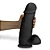 Realistic big dildo Thor - Pinto de borracha realístico flexível com escroto e ventosa - 26x8cm - cor preto - Imagem 1