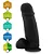 Realistic big dildo Thor - Pinto de borracha realístico flexível com escroto e ventosa - 26x8cm - cor preto - Imagem 6