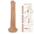 Realistic big dildo Jamanta Ejaculador - Pinto de borracha realístico flexível com escroto, ventosa e ejacula - 34,5x5,8cm - cor bege - Imagem 4