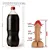 Realistic big dildo Dinho - Pinto de borracha realístico flexível com escroto e ventosa - 23x6,6cm - cor bege - Imagem 3