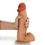 Realistic big dildo Valentinho - Pinto de borracha realístico flexível com escroto e ventosa - 26x6,4cm - cor bege - Imagem 1