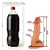 Realistic big dildo Valentinho - Pinto de borracha realístico flexível com escroto e ventosa - 26x6,4cm - cor bege - Imagem 3