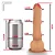 Realistic big dildo Mike - Pinto de borracha realístico flexível com escroto e ventosa - 19x3,5cm - cor bege - Imagem 3