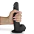 Realistic big dildo Mike - Pinto de borracha realístico flexível com escroto e ventosa - 19x3,5cm - cor preto - Imagem 1