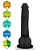 Realistic big dildo Mike - Pinto de borracha realístico flexível com escroto e ventosa - 19x3,5cm - cor preto - Imagem 8