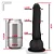 Realistic big dildo Mike - Pinto de borracha realístico flexível com escroto e ventosa - 19x3,5cm - cor preto - Imagem 4
