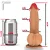 Realistic big dildo Amamba - Pinto de borracha realístico flexível com escroto e ventosa - 20x4,5cm - cor bege - Imagem 3