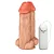 Realistic big dildo Duplo Amigos- Pinto de borracha realístico para dupla penetração vaginal e anal flexível com escroto, vibrador e ventosa - 18x7,5cm - cor bege - Imagem 3