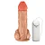 Realistic big dildo Duplo Amigos- Pinto de borracha realístico para dupla penetração vaginal e anal flexível com escroto, vibrador e ventosa - 18x7,5cm - cor bege - Imagem 5