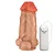Realistic big dildo Duplo Amigos- Pinto de borracha realístico para dupla penetração vaginal e anal flexível com escroto, vibrador e ventosa - 18x7,5cm - cor bege - Imagem 4