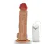 Realistic big dildo Eros - Pinto de borracha realístico flexível com escroto, vibrador e ventosa - 20x4,5cm - cor bege - Imagem 5