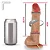 Realistic big dildo Eros - Pinto de borracha realístico flexível com escroto, vibrador e ventosa - 20x4,5cm - cor bege - Imagem 3