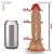 Realistic big dildo Eros - Pinto de borracha realístico flexível com escroto, vibrador e ventosa - 20x4,5cm - cor bege - Imagem 2