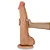 Realistic big dildo Tromba - Pinto de borracha realístico flexível com escroto e ventosa - 38x8cm - cor bege - Imagem 1