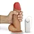 Realistic big dildo Crono - Pinto de borracha realístico flexível com escroto, vibrador e ventosa - 20x5cm - cor bege - Imagem 1