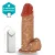 Realistic big dildo Crono - Pinto de borracha realístico flexível com escroto, vibrador e ventosa - 20x5cm - cor bege - Imagem 4