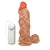 Realistic big dildo Dominador - Pinto de borracha realístico flexível com escroto, vibrador e ventosa - 22x6,8cm - cor bege - Imagem 6