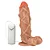 Realistic big dildo Dominador - Pinto de borracha realístico flexível com escroto, vibrador e ventosa - 22x6,8cm - cor bege - Imagem 5