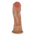 Realistic big dildo Megalodon - Pinto de borracha realístico flexível com escroto e ventosa - 41x8,8cm - cor bege - Imagem 4