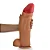Realistic big dildo Reborn - Pinto de borracha realístico flexível com escroto e ventosa - 33x9,6cm - cor bege - Imagem 1