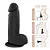 Realistic big dildo Bonitão - Pinto de borracha realístico flexível com escroto e ventosa - 21x6,5cm - cor preto - Imagem 4