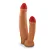 Realistic big dildo Gemêos - Pinto de borracha Duplo realístico flexível com escroto - 36x7,3cm - cor bege - Imagem 6