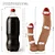 Realistic big dildo Gemêos - Pinto de borracha Duplo realístico flexível com escroto - 36x7,3cm - cor bege - Imagem 2