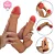 Realistic big dildo Gemêos - Pinto de borracha Duplo realístico flexível com escroto - 36x7,3cm - cor bege - Imagem 4
