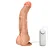 Realistic big dildo Mandingo - Pinto de borracha realístico flexível com escroto, vibrador e ventosa - 27x5,5cm - cor bege - Imagem 4