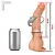Realistic big dildo Mandingo - Pinto de borracha realístico flexível com escroto, vibrador e ventosa - 27x5,5cm - cor bege - Imagem 2
